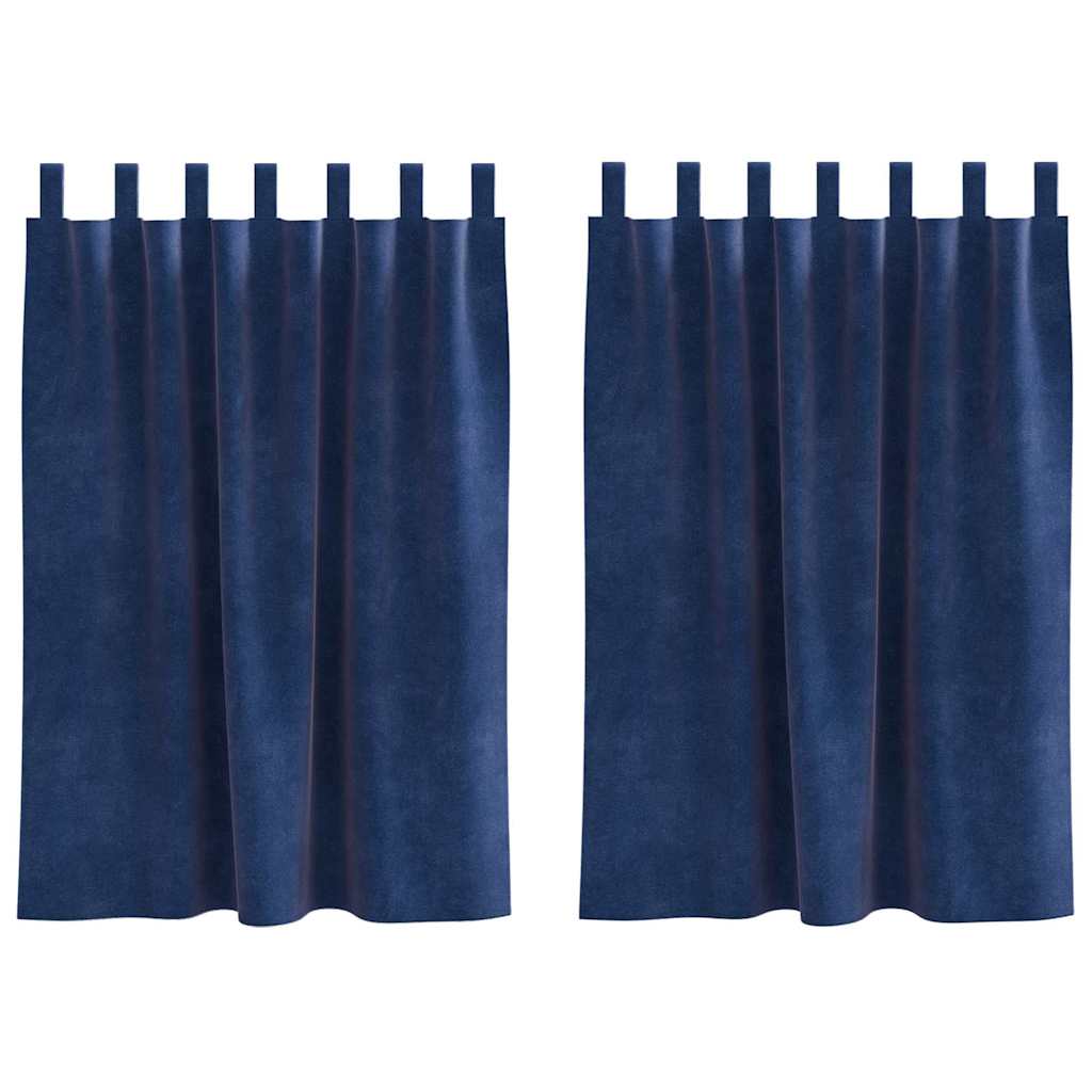 vidaXL Zasłony zaciemniające 2 pcs Ciemnoniebieski 140 x 140 cm