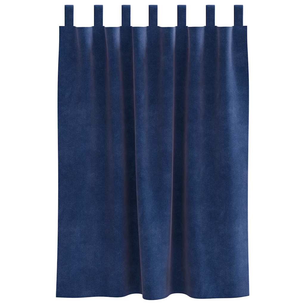 vidaXL Zasłony zaciemniające 2 pcs Ciemnoniebieski 140 x 140 cm