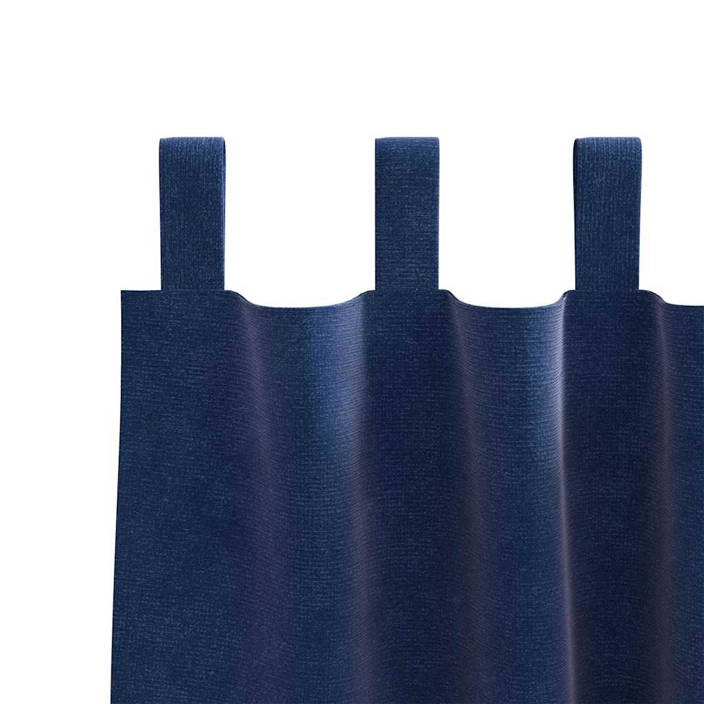vidaXL Zasłony zaciemniające 2 pcs Ciemnoniebieski 140 x 175 cm