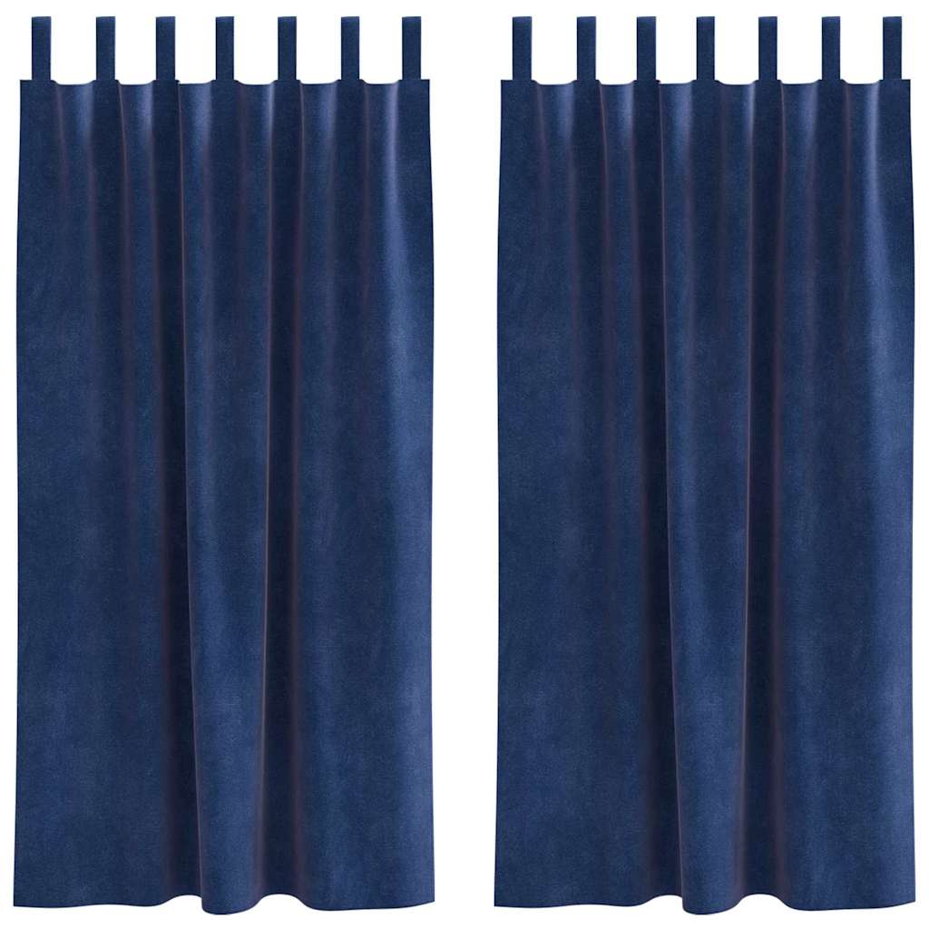 vidaXL Zasłony zaciemniające 2 pcs Ciemnoniebieski 140 x 175 cm