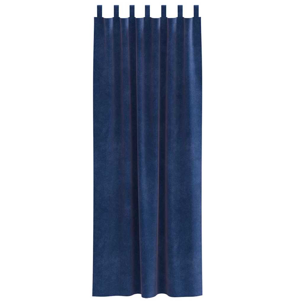 vidaXL Zasłony zaciemniające 2 pcs Ciemnoniebieski 140 x 225 cm