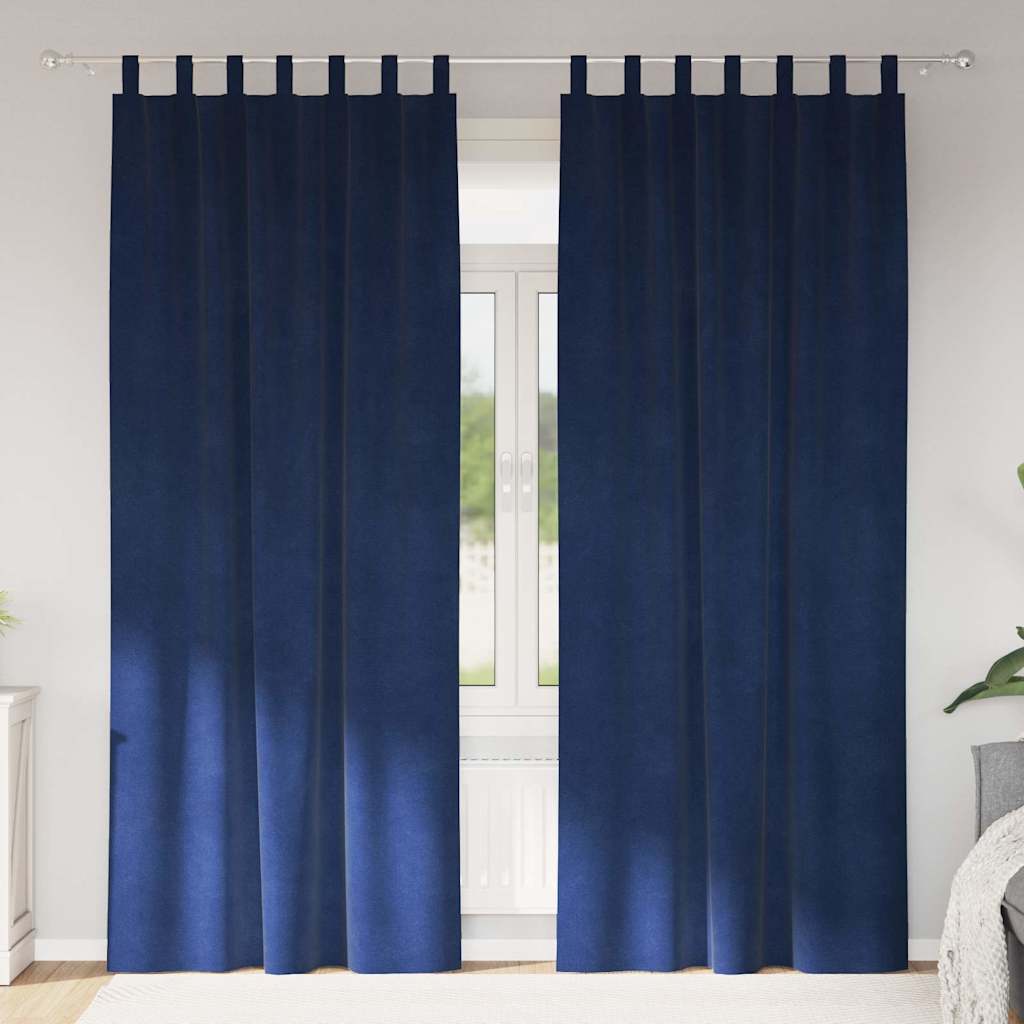 vidaXL Zasłony zaciemniające 2 pcs Ciemnoniebieski 140 x 245 cm