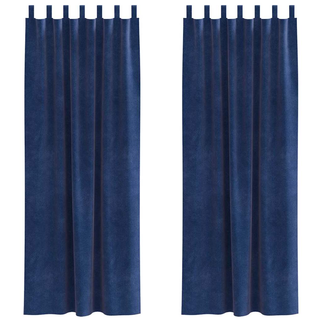 vidaXL Zasłony zaciemniające 2 pcs Ciemnoniebieski 140 x 260 cm