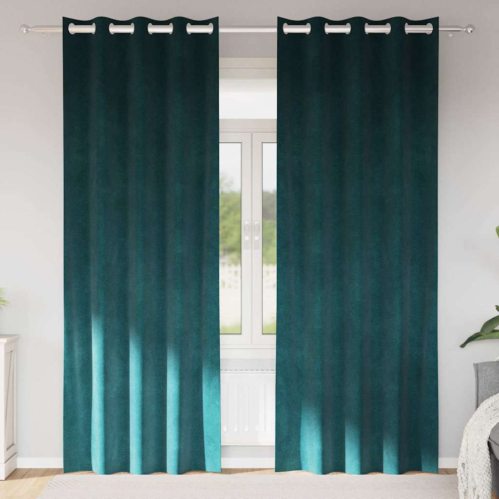 vidaXL Zasłony zaciemniające 2 pcs Ciemna zieleń 140 x 260 cm Aksamit