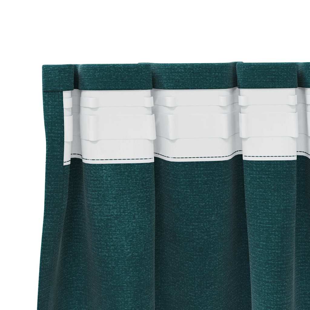 vidaXL Zasłony zaciemniające 2 pcs Ciemna zieleń 140 x 140 cm Aksamit