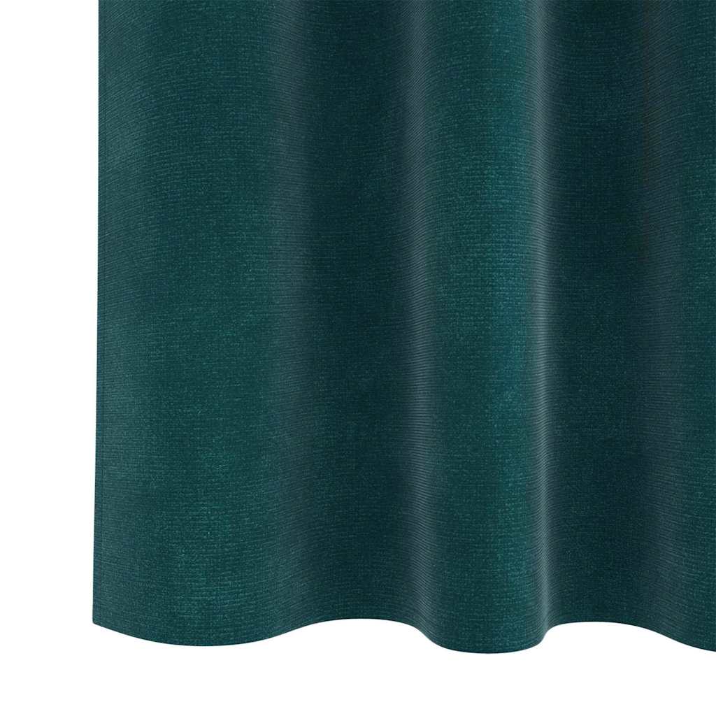 vidaXL Zasłony zaciemniające 2 pcs Ciemna zieleń 140 x 225 cm Aksamit