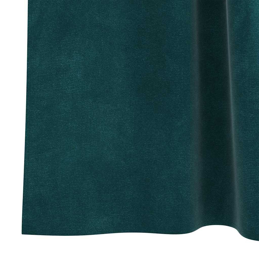 vidaXL Zasłony zaciemniające 2 pcs Ciemna zieleń 140 x 175 cm Aksamit