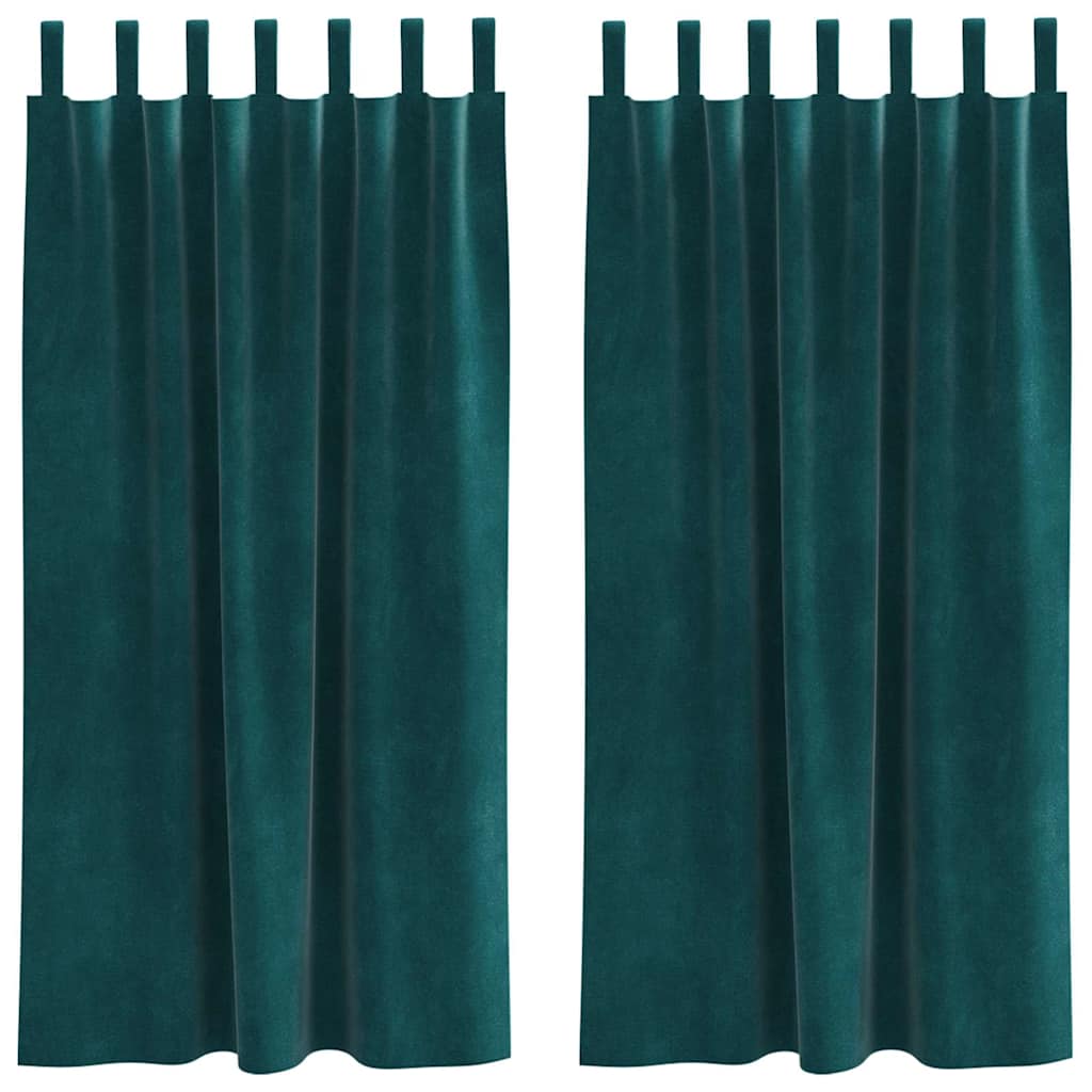 vidaXL Zasłony zaciemniające 2 pcs Ciemna zieleń 140 x 175 cm Aksamit
