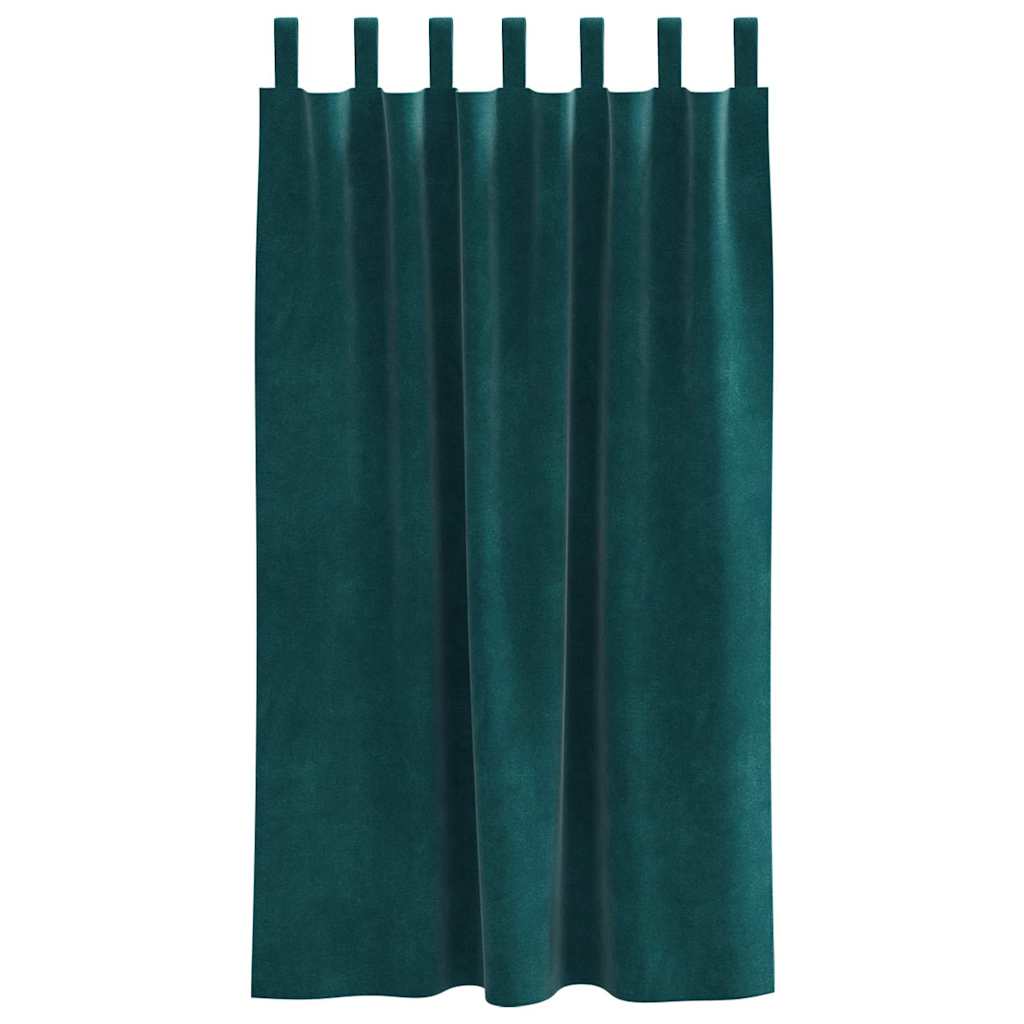 vidaXL Zasłony zaciemniające 2 pcs Ciemna zieleń 140 x 175 cm Aksamit