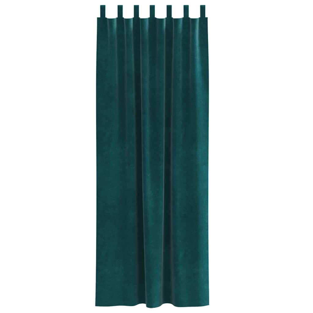 vidaXL Zasłony zaciemniające 2 pcs Ciemna zieleń 140 x 225 cm Aksamit