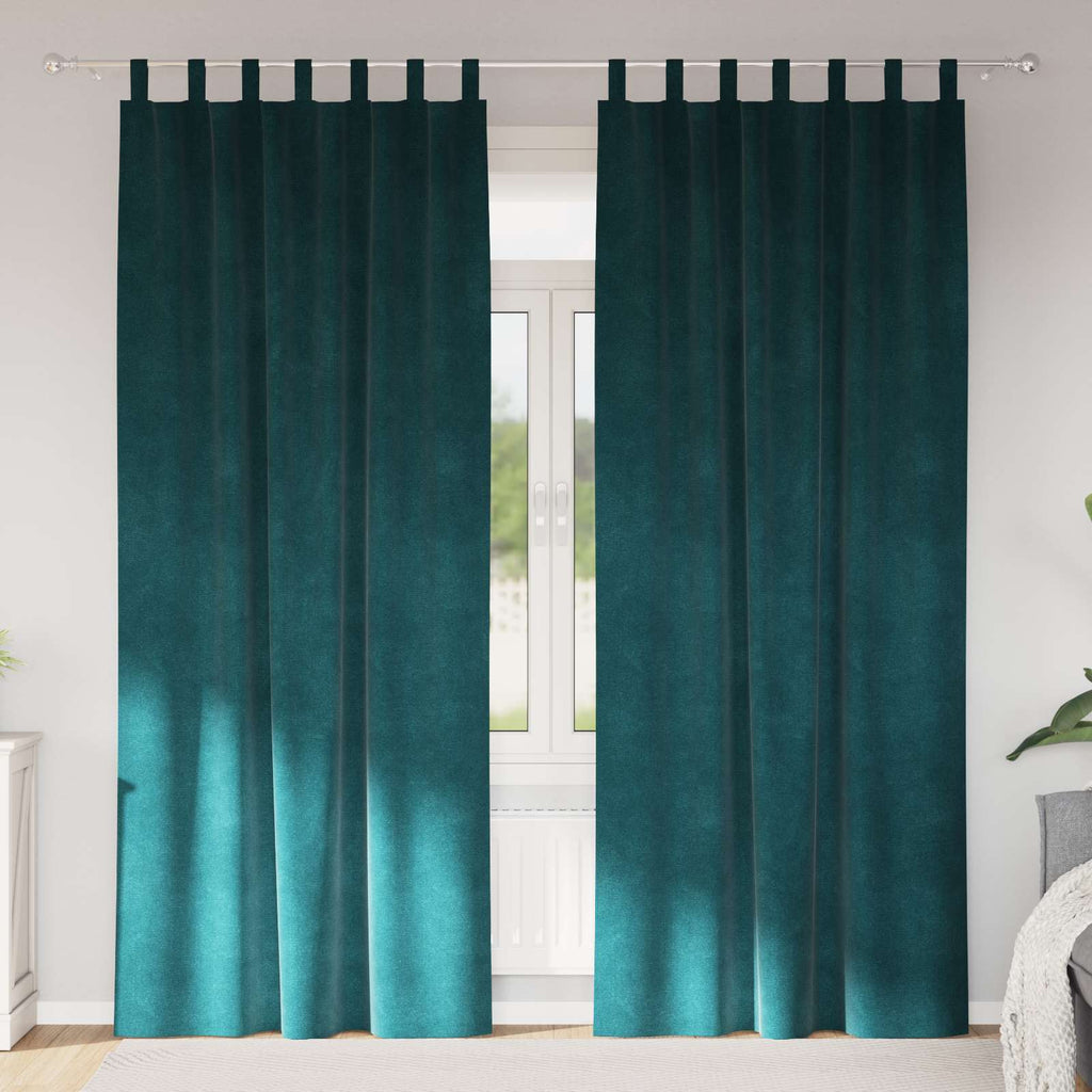 vidaXL Zasłony zaciemniające 2 pcs Ciemna zieleń 140 x 245 cm Aksamit