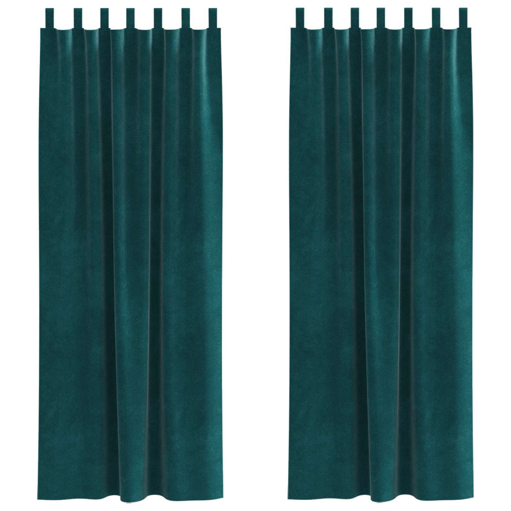 vidaXL Zasłony zaciemniające 2 pcs Ciemna zieleń 140 x 245 cm Aksamit