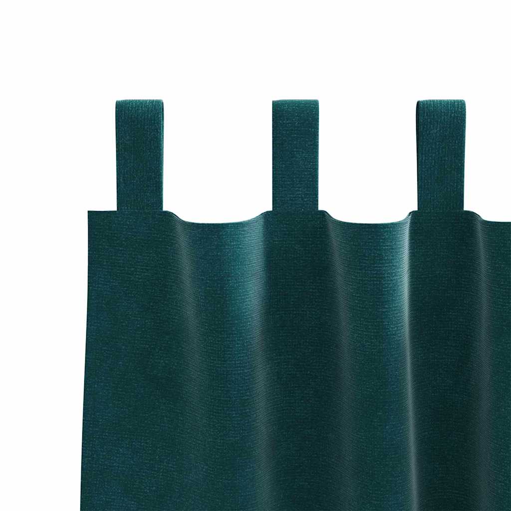vidaXL Zasłony zaciemniające 2 pcs Ciemna zieleń 140 x 260 cm Aksamit