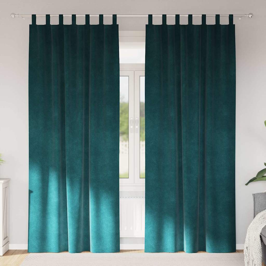 vidaXL Zasłony zaciemniające 2 pcs Ciemna zieleń 140 x 260 cm Aksamit