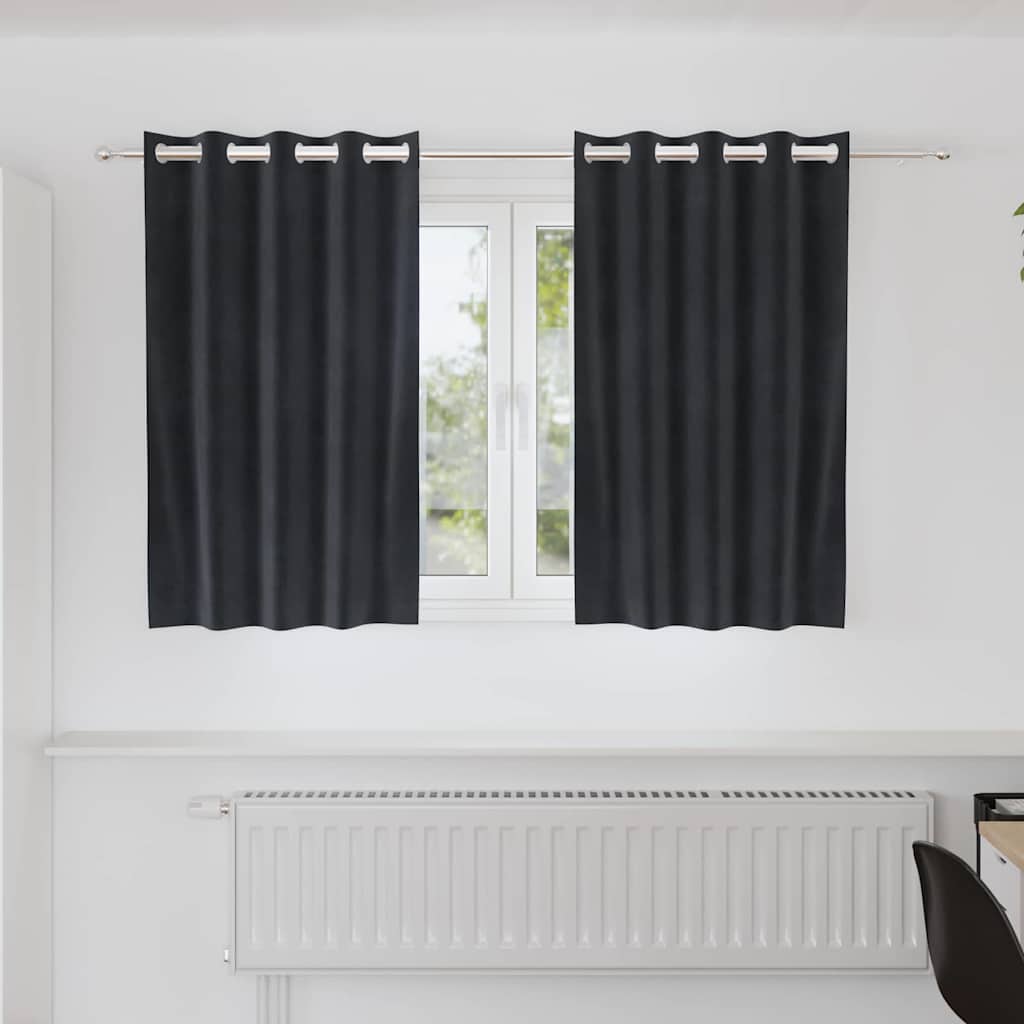 vidaXL Zasłony zaciemniające 2 pcs Ciemnoszary 140 x 140 cm Aksamit
