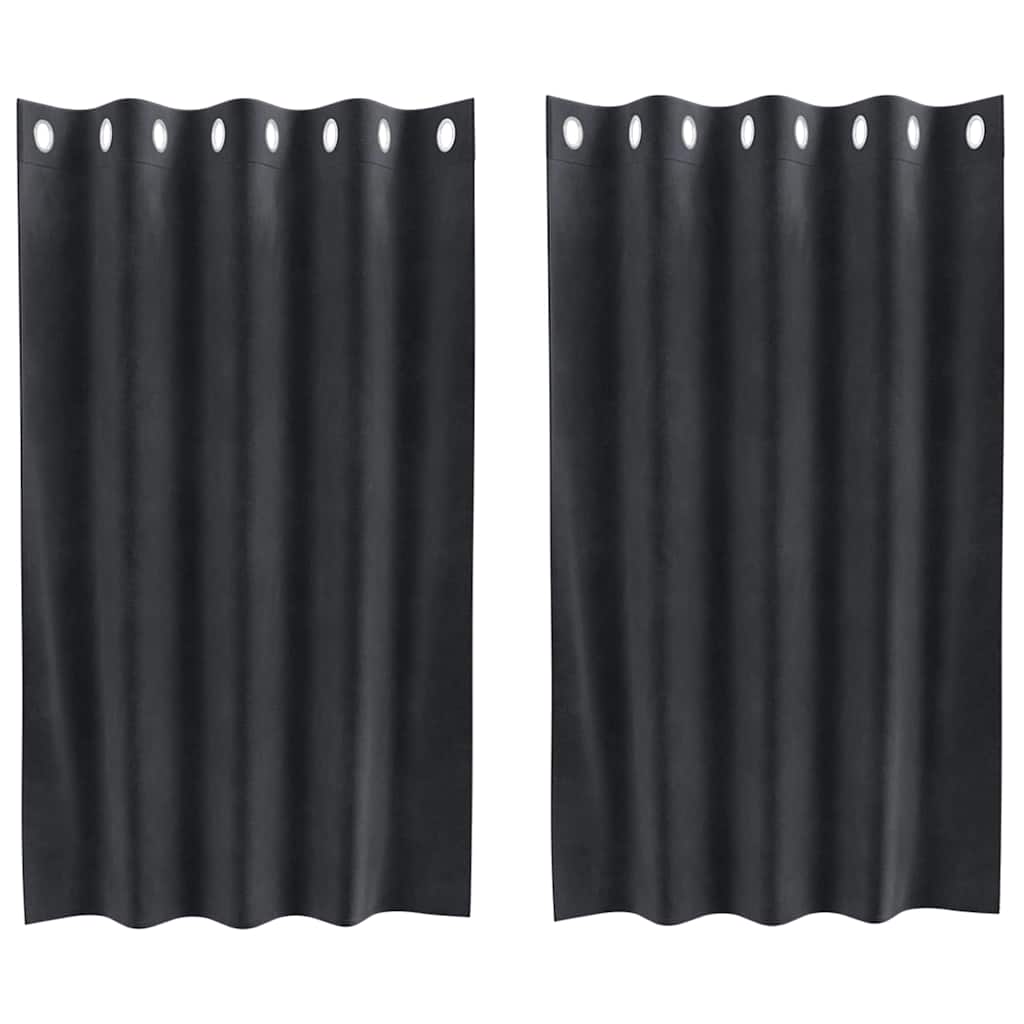 vidaXL Zasłony zaciemniające 2 pcs Ciemnoszary 140 x 140 cm Aksamit