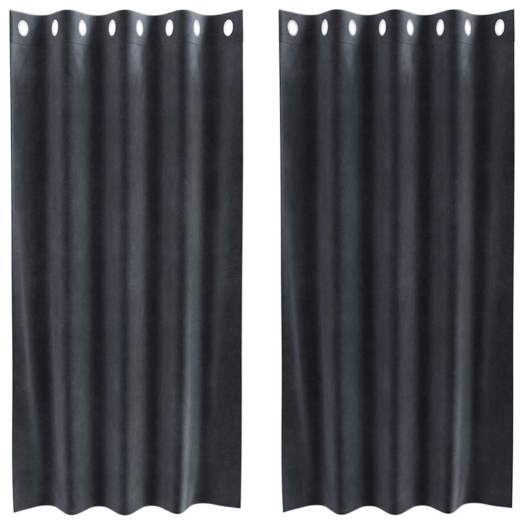 vidaXL Zasłony zaciemniające 2 pcs Ciemnoszary 140 x 175 cm Aksamit