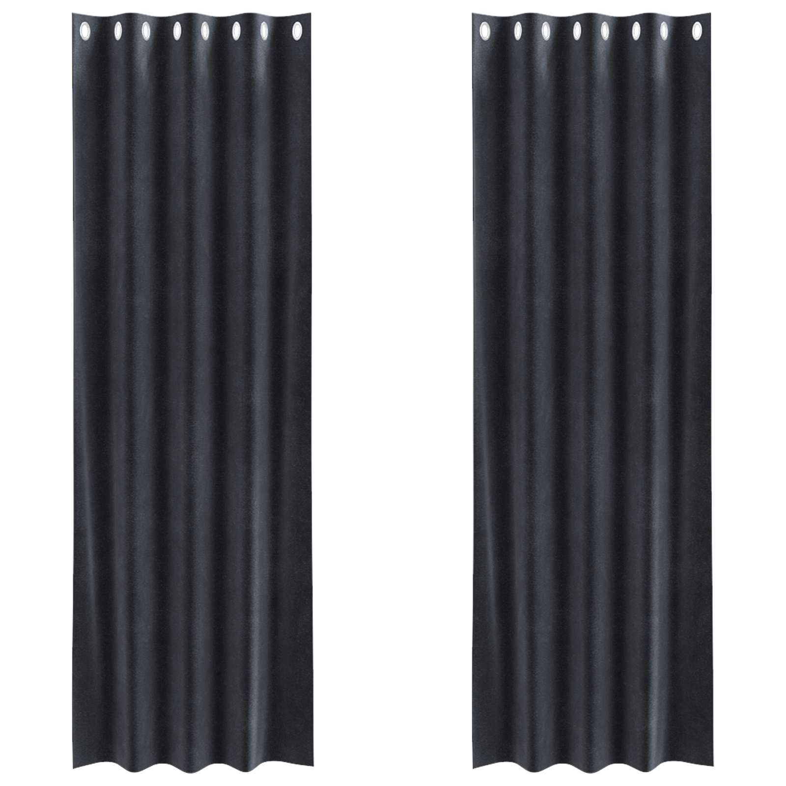 vidaXL Zasłony zaciemniające 2 pcs Ciemnoszary 140 x 245 cm Aksamit