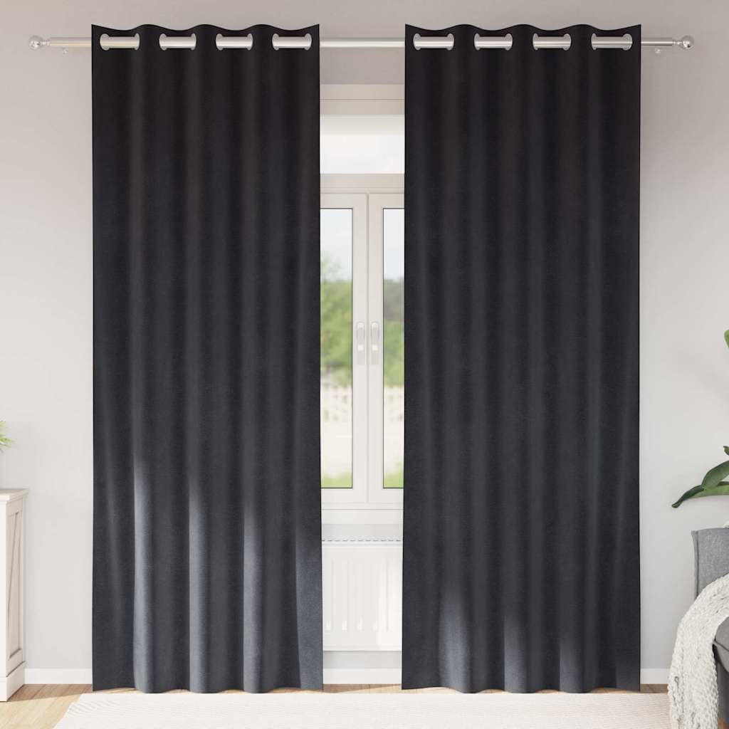 vidaXL Zasłony zaciemniające 2 pcs Ciemnoszary 140 x 260 cm Aksamit