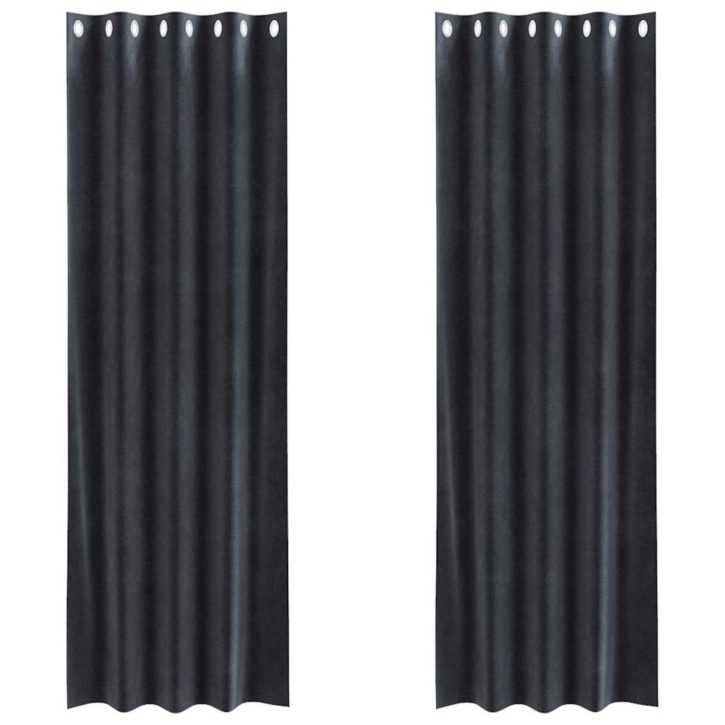 vidaXL Zasłony zaciemniające 2 pcs Ciemnoszary 140 x 260 cm Aksamit