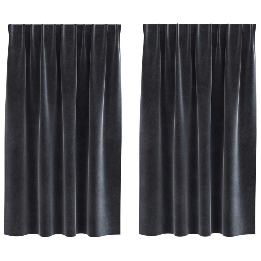 vidaXL Zasłony zaciemniające 2 pcs Ciemnoszary 140 x 140 cm Aksamit