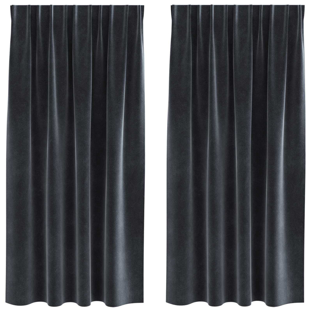 vidaXL Zasłony zaciemniające 2 pcs Ciemnoszary 140 x 175 cm Aksamit