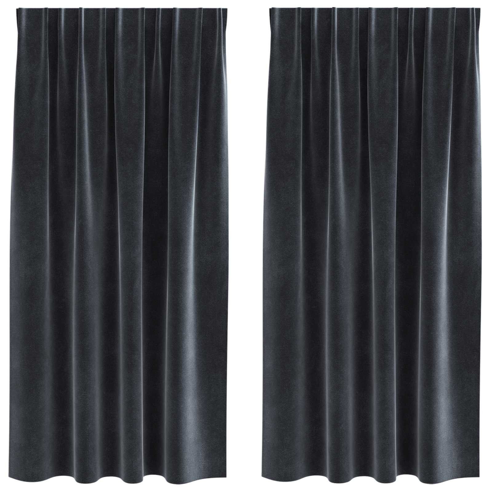 vidaXL Zasłony zaciemniające 2 pcs Ciemnoszary 140 x 175 cm Aksamit