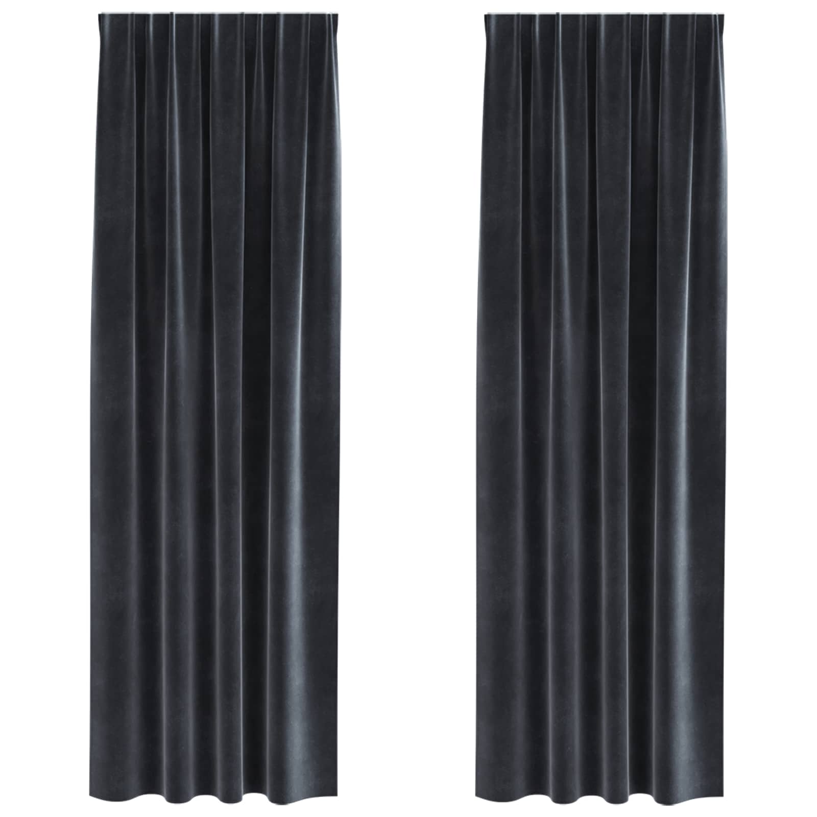 vidaXL Zasłony zaciemniające 2 pcs Ciemnoszary 140 x 225 cm Aksamit