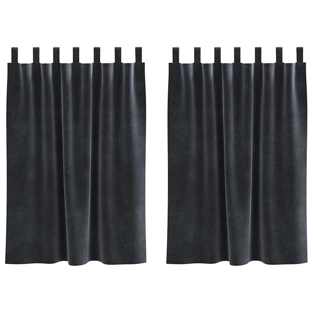 vidaXL Zasłony zaciemniające 2 pcs Ciemnoszary 140 x 140 cm Aksamit