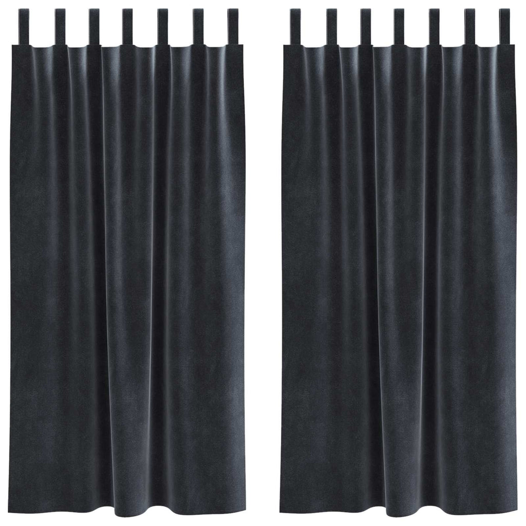 vidaXL Zasłony zaciemniające 2 pcs Ciemnoszary 140 x 175 cm Aksamit