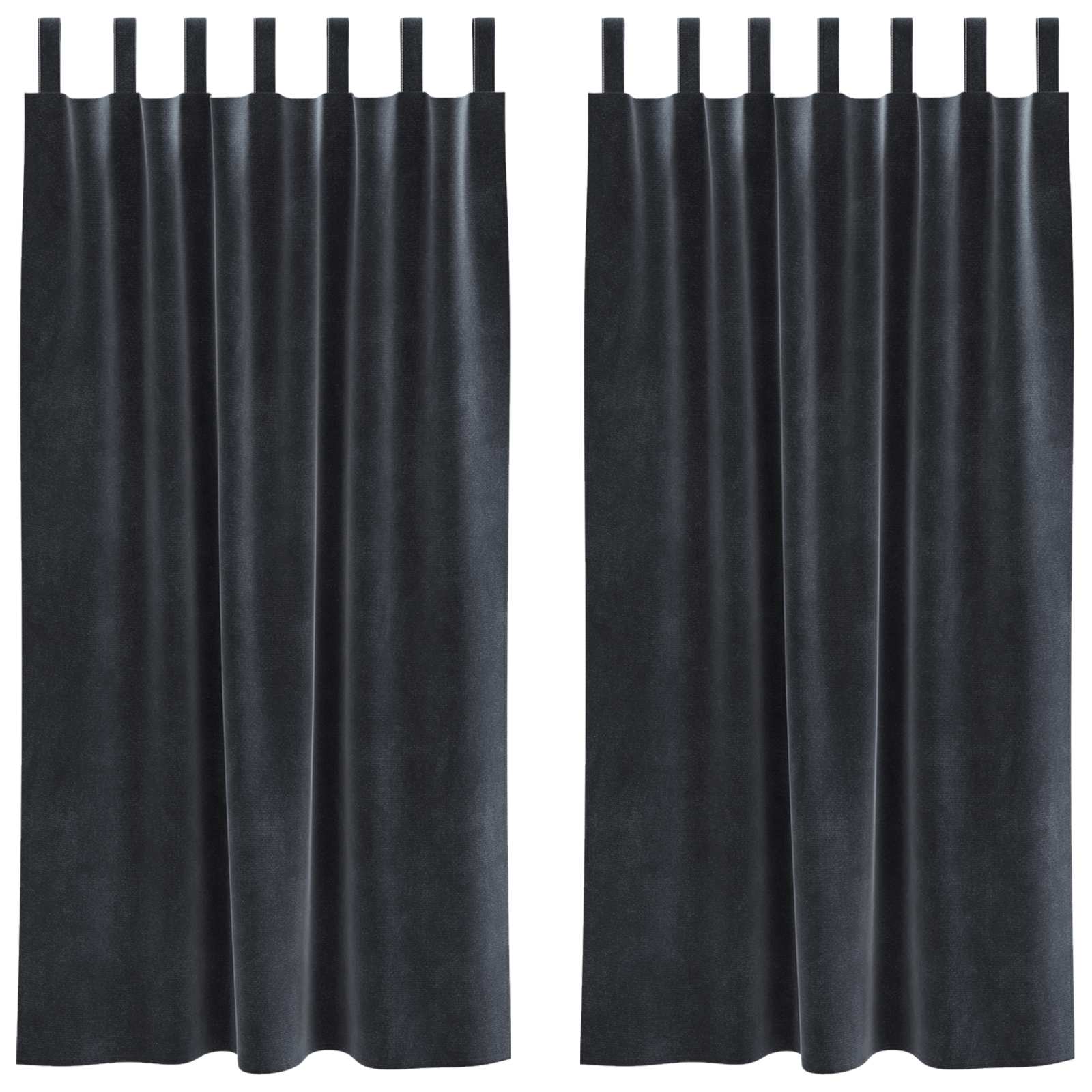 vidaXL Zasłony zaciemniające 2 pcs Ciemnoszary 140 x 175 cm Aksamit