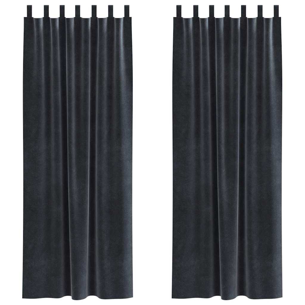 vidaXL Zasłony zaciemniające 2 pcs Ciemnoszary 140 x 245 cm Aksamit