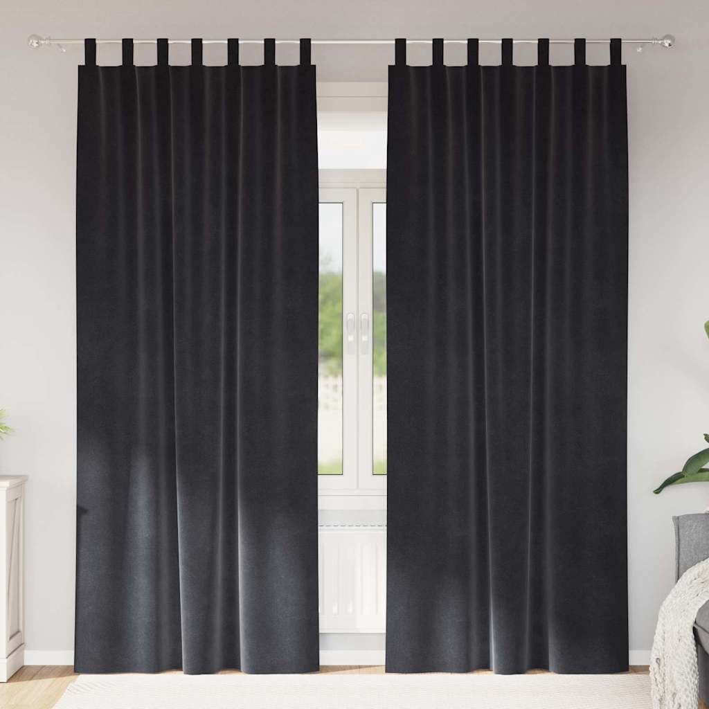 vidaXL Zasłony zaciemniające 2 pcs Ciemnoszary 140 x 260 cm Aksamit
