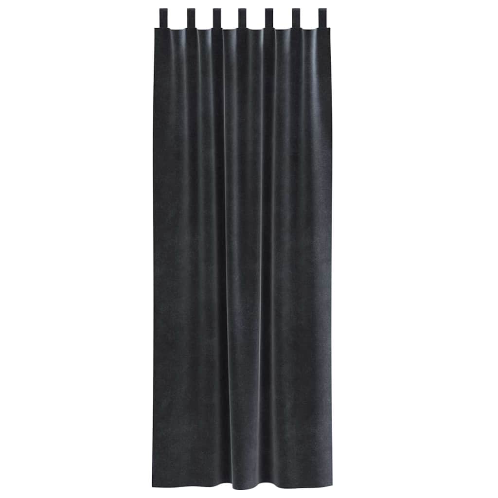 vidaXL Zasłony zaciemniające 2 pcs Ciemnoszary 140 x 260 cm Aksamit