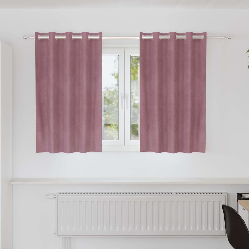 vidaXL Zasłony zaciemniające 2 pcs Ciemny Róż 140 x 140 cm Aksamit