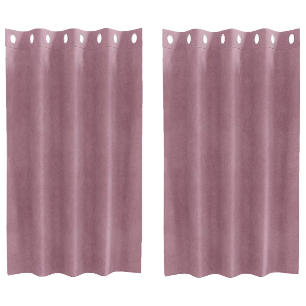 vidaXL Zasłony zaciemniające 2 pcs Ciemny Róż 140 x 140 cm Aksamit