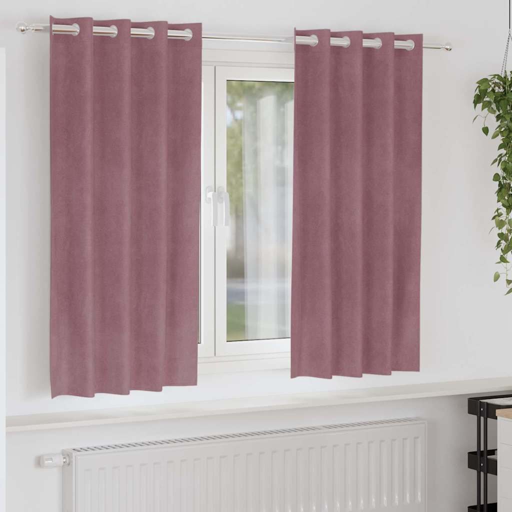 vidaXL Zasłony zaciemniające 2 pcs Ciemny Róż 140 x 175 cm Aksamit