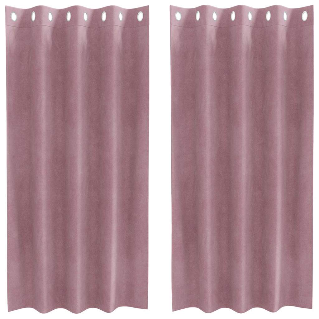 vidaXL Zasłony zaciemniające 2 pcs Ciemny Róż 140 x 175 cm Aksamit