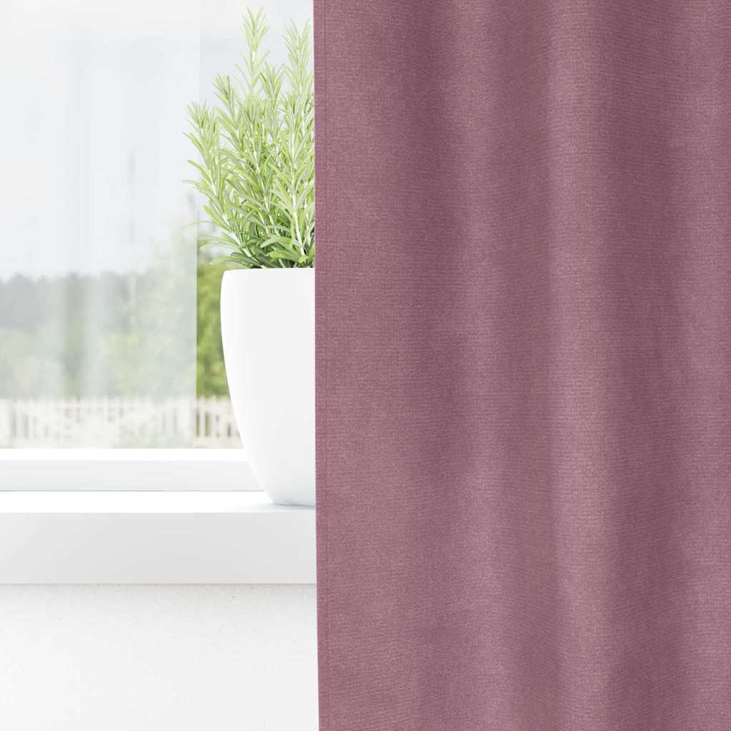 vidaXL Zasłony zaciemniające 2 pcs Ciemny Róż 140 x 225 cm Aksamit