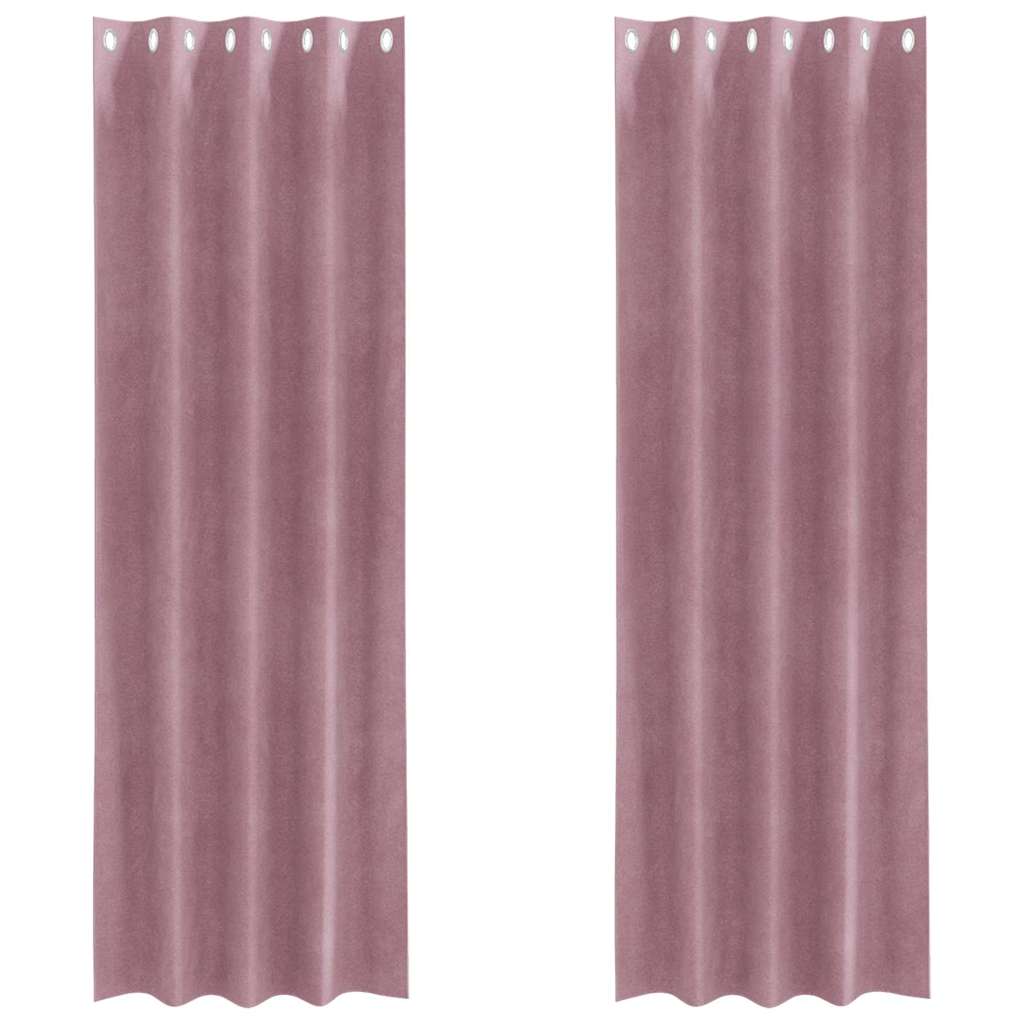 vidaXL Zasłony zaciemniające 2 pcs Ciemny Róż 140 x 225 cm Aksamit
