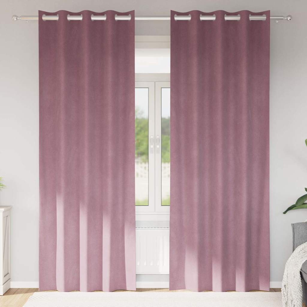 vidaXL Zasłony zaciemniające 2 pcs Ciemny Róż 140 x 260 cm Aksamit