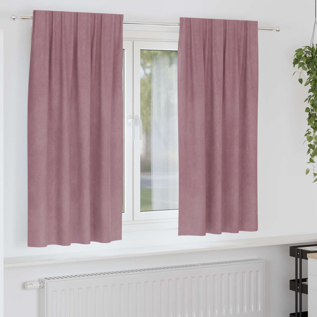 vidaXL Zasłony zaciemniające 2 pcs Ciemny Róż 140 x 175 cm Aksamit
