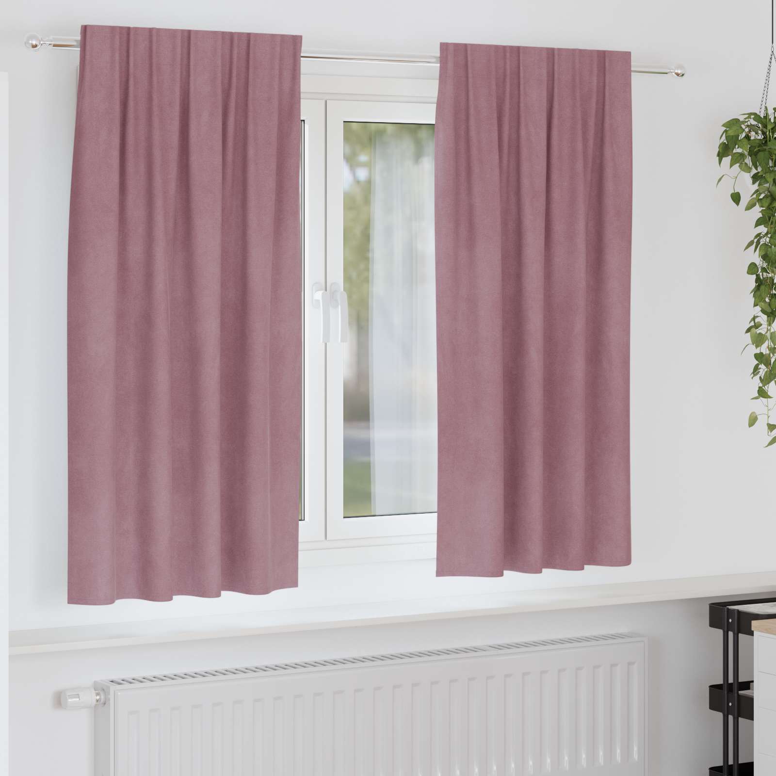 vidaXL Zasłony zaciemniające 2 pcs Ciemny Róż 140 x 175 cm Aksamit