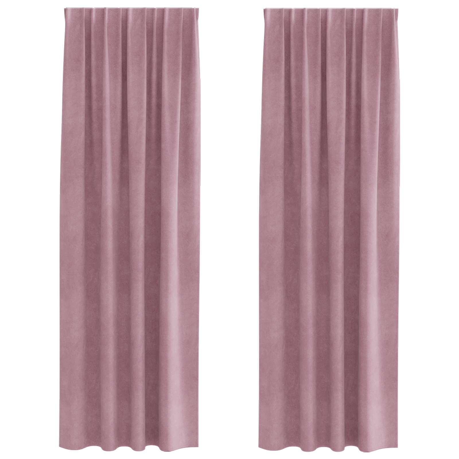 vidaXL Zasłony zaciemniające 2 pcs Ciemny Róż 140 x 245 cm Aksamit