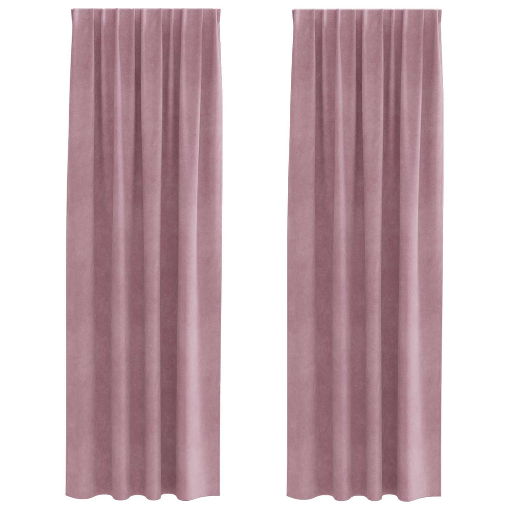 vidaXL Zasłony zaciemniające 2 pcs Ciemny Róż 140 x 260 cm Aksamit