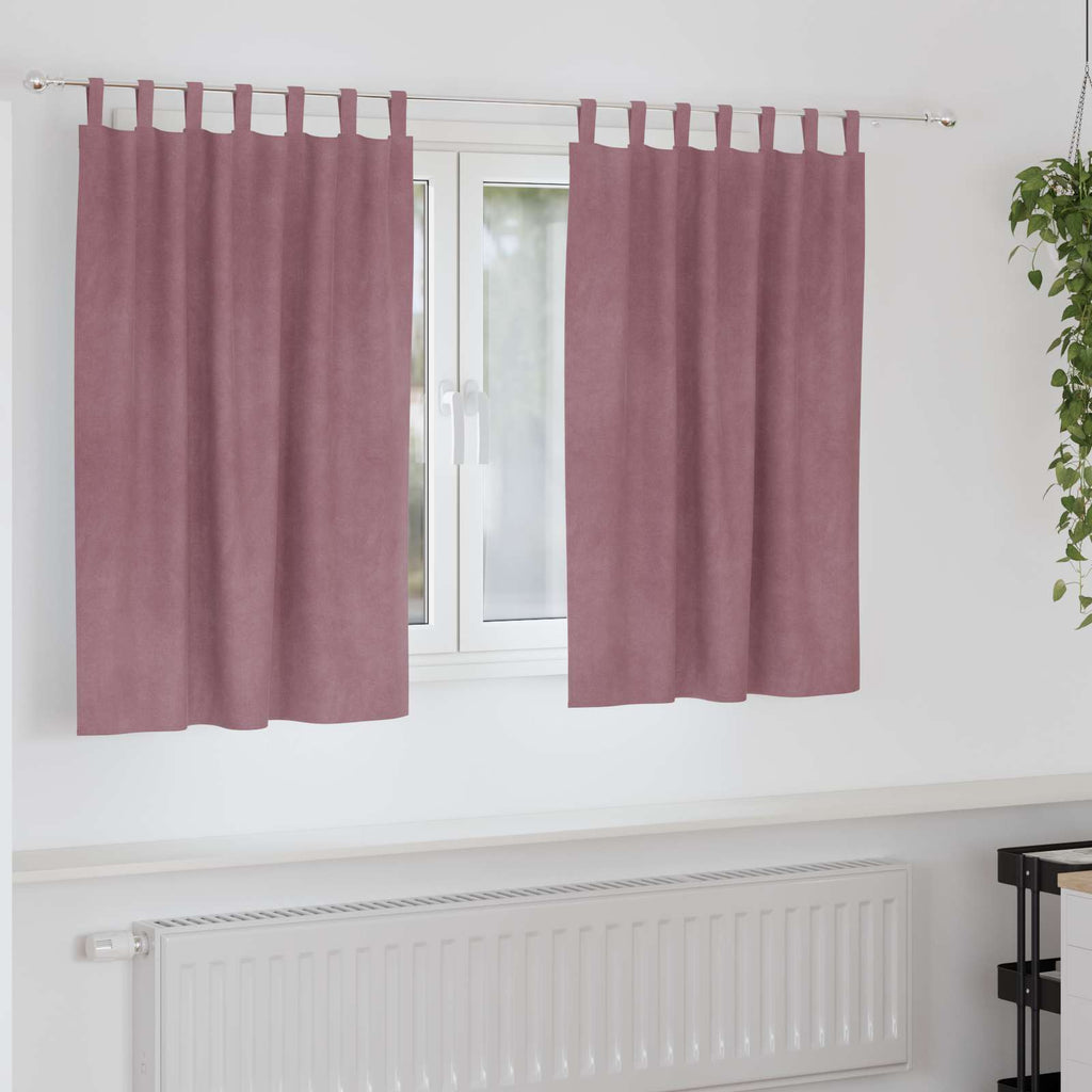 vidaXL Zasłony zaciemniające 2 pcs Ciemny Róż 140 x 140 cm Aksamit