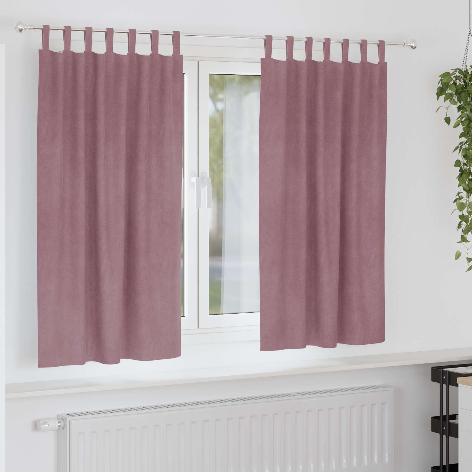 vidaXL Zasłony zaciemniające 2 pcs Ciemny Róż 140 x 175 cm Aksamit