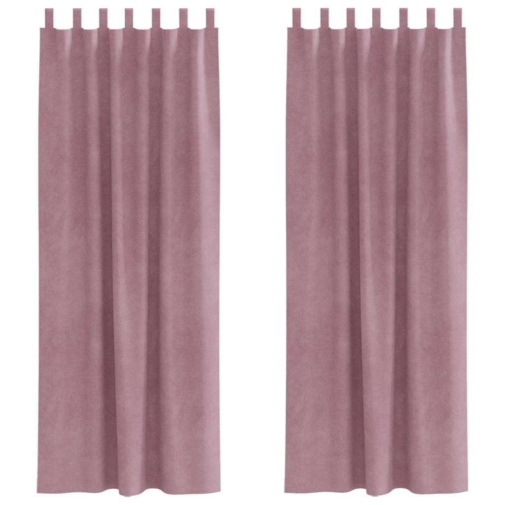 vidaXL Zasłony zaciemniające 2 pcs Ciemny Róż 140 x 245 cm Aksamit