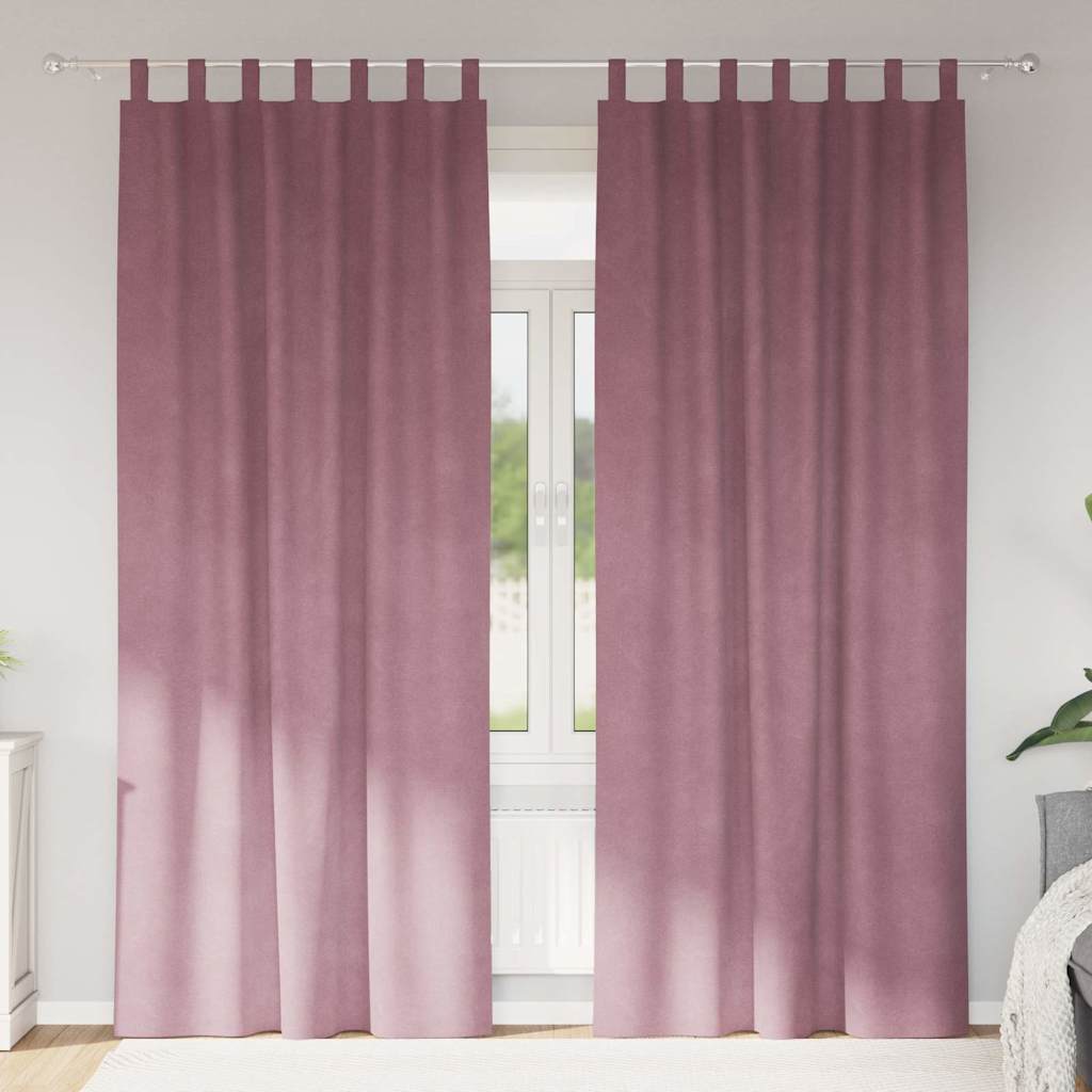 vidaXL Zasłony zaciemniające 2 pcs Ciemny Róż 140 x 260 cm Aksamit