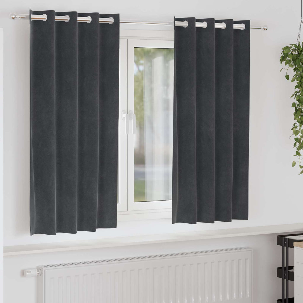 vidaXL Zasłony zaciemniające 2 pcs Jasnoszary 140 x 175 cm Aksamit